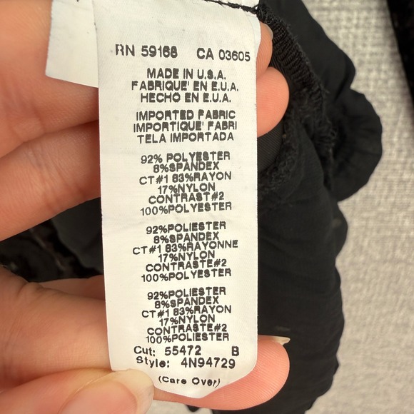 Karen Kane Black Velvet Lace Trim Long Sleeve Tunic Top Sz XL USA Whimsigoth - Picture 7 of 11